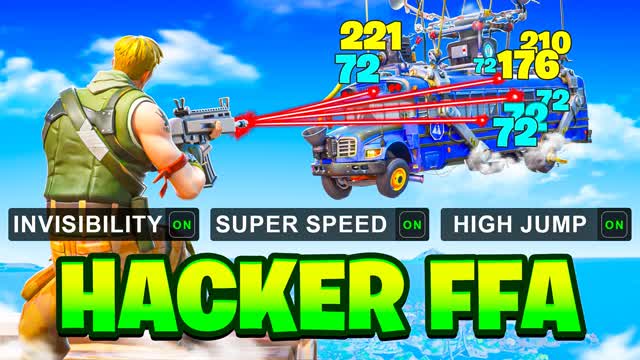 HACKER FREE FOR ALL 🤖 BOTS — Fortnite Creative map cover art