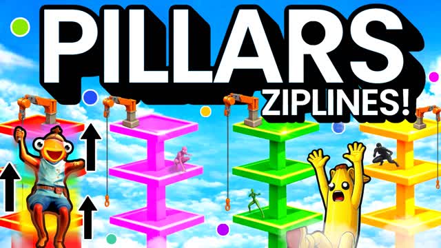 Mega Level Pillars - Crazy Lava Pillers — Fortnite Creative map cover art