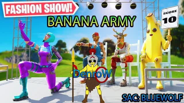 Banana Army Fashion Show — Fortnite Creative map cover art