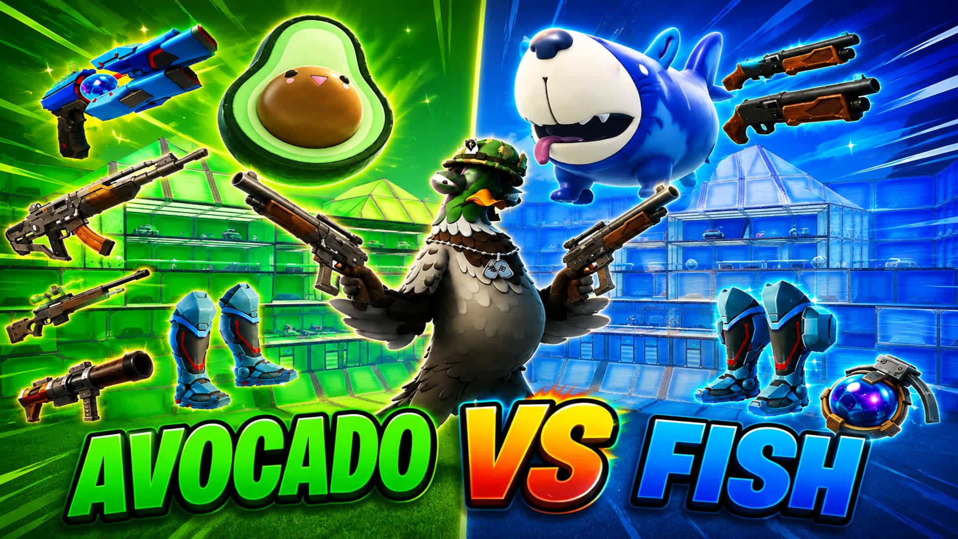 FFA AVOCADO VS FISH — Fortnite Creative map