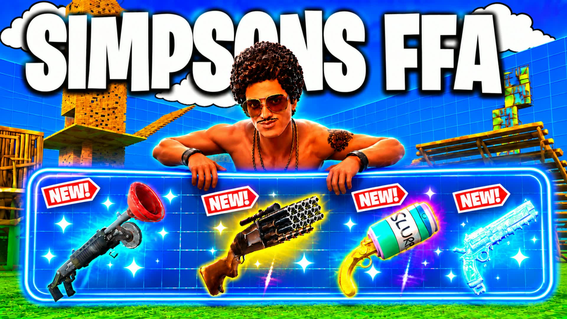 SIMPSONS 1V1 FFA - ALL GUNS — Fortnite Creative map