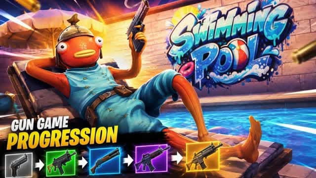 GUN GAME: SWIMMING POOL — Fortnite Creative map cover art
