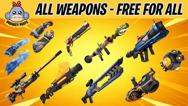 ALL WEAPONS - FREE FOR ALL — Fortnite Creative map cover art