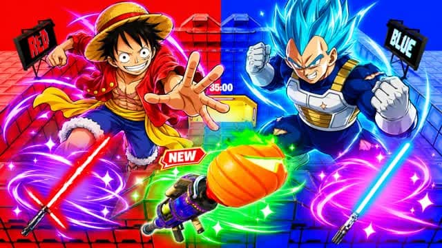 ONEPIECE VS VEGETA RED VS BLUE RVB 🔴🔵 — Fortnite Creative map cover art