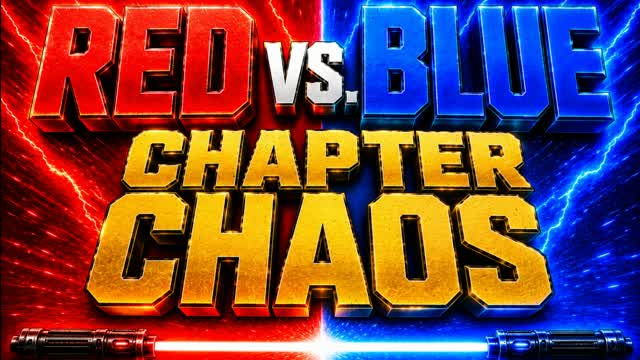 Red vs Blue Chapter Chaos — Fortnite Creative map cover art