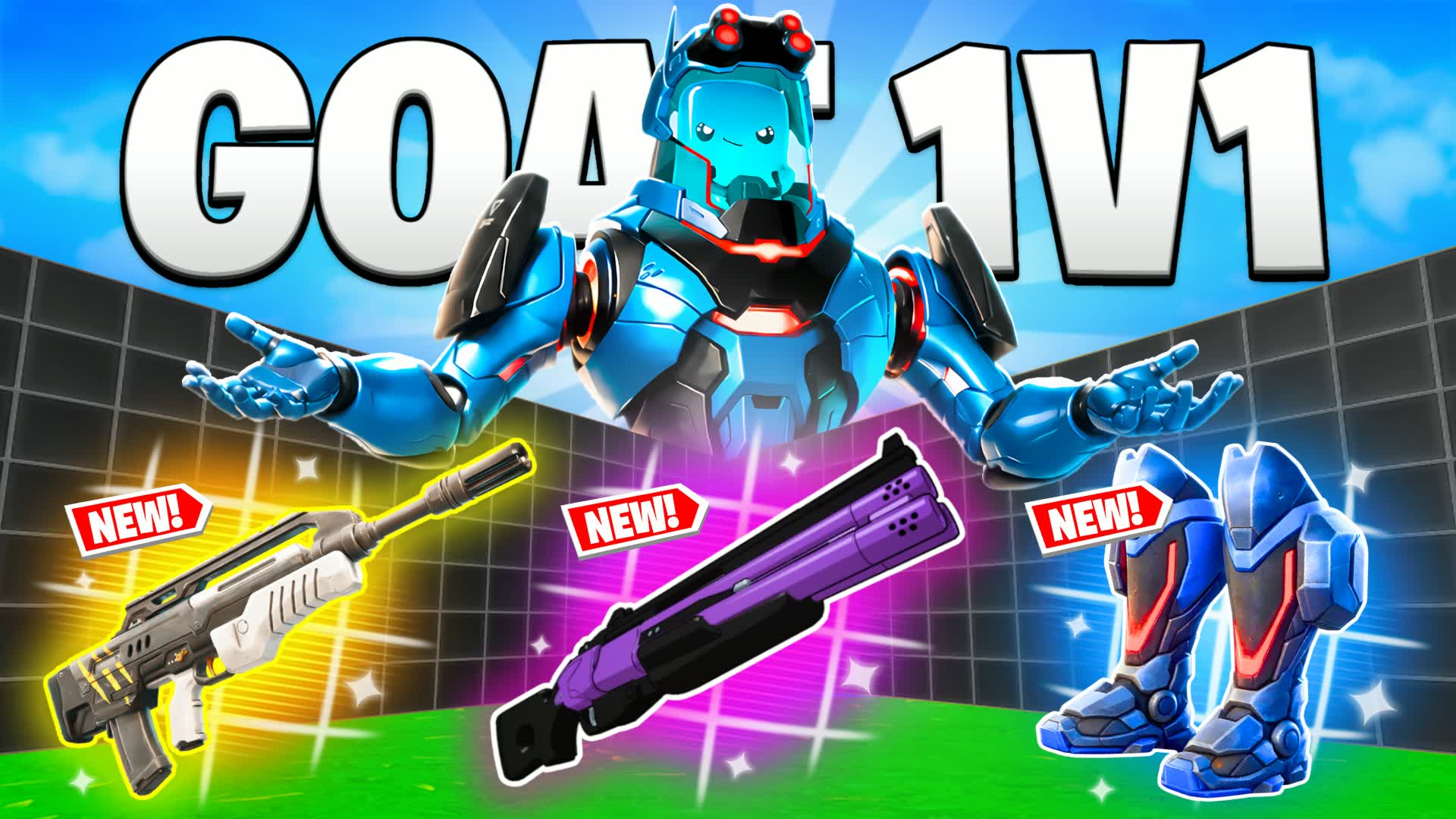 GOAT 1V1 ALL GUNS & CARS — Fortnite Creative map
