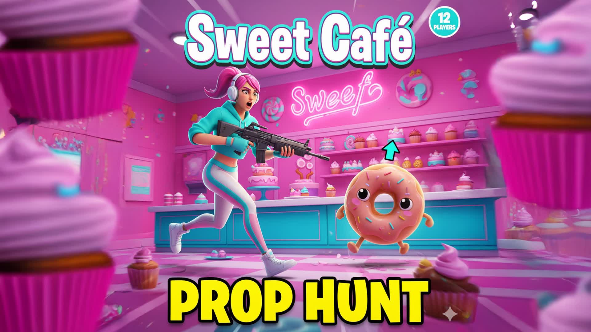 🍰 Sweet Café Prop Hunt ☕ — Fortnite Creative map