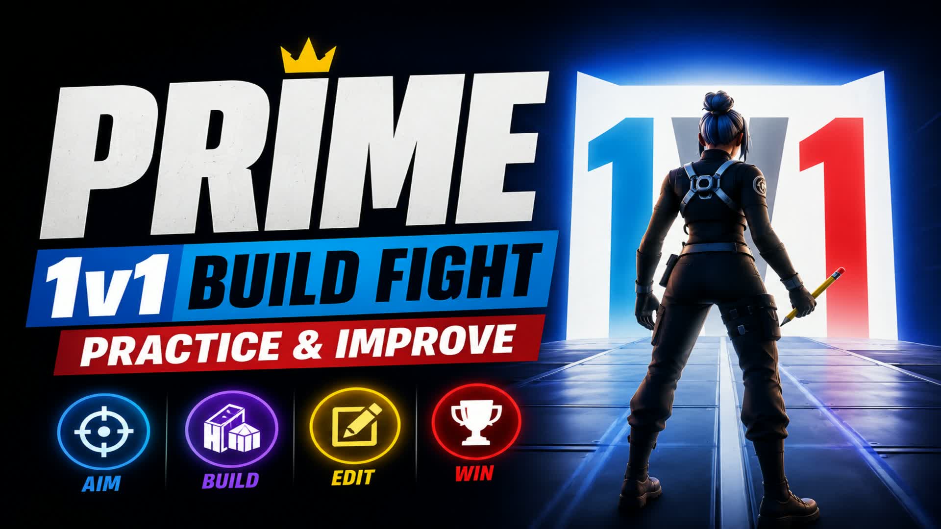PRIME 1v1 Build Fight Practice & Improve — Fortnite Creative map
