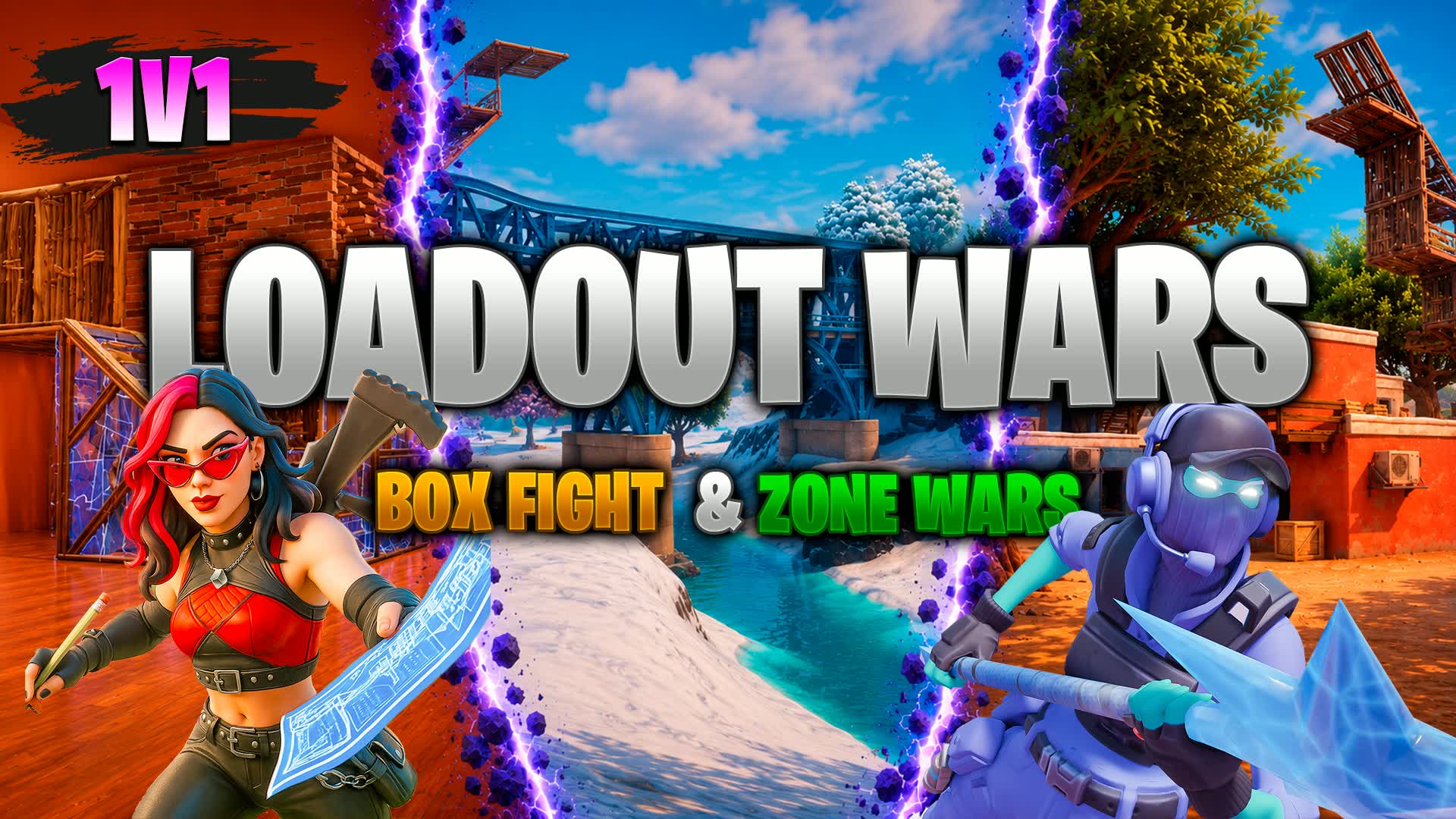 LOADOUT WARS 1V1 BOX FIGHT & ZONE WARS — Fortnite Creative map