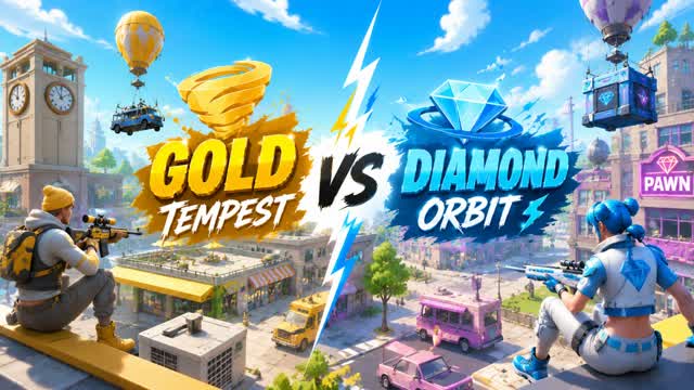 💎 GOLD TEMPEST VS DIAMOND ORBIT ⚡ — Fortnite Creative map cover art