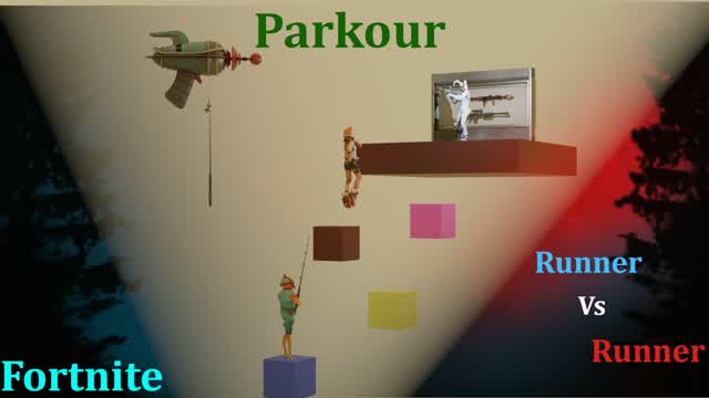Parkour Runner vs Runner — Fortnite Creative map cover art