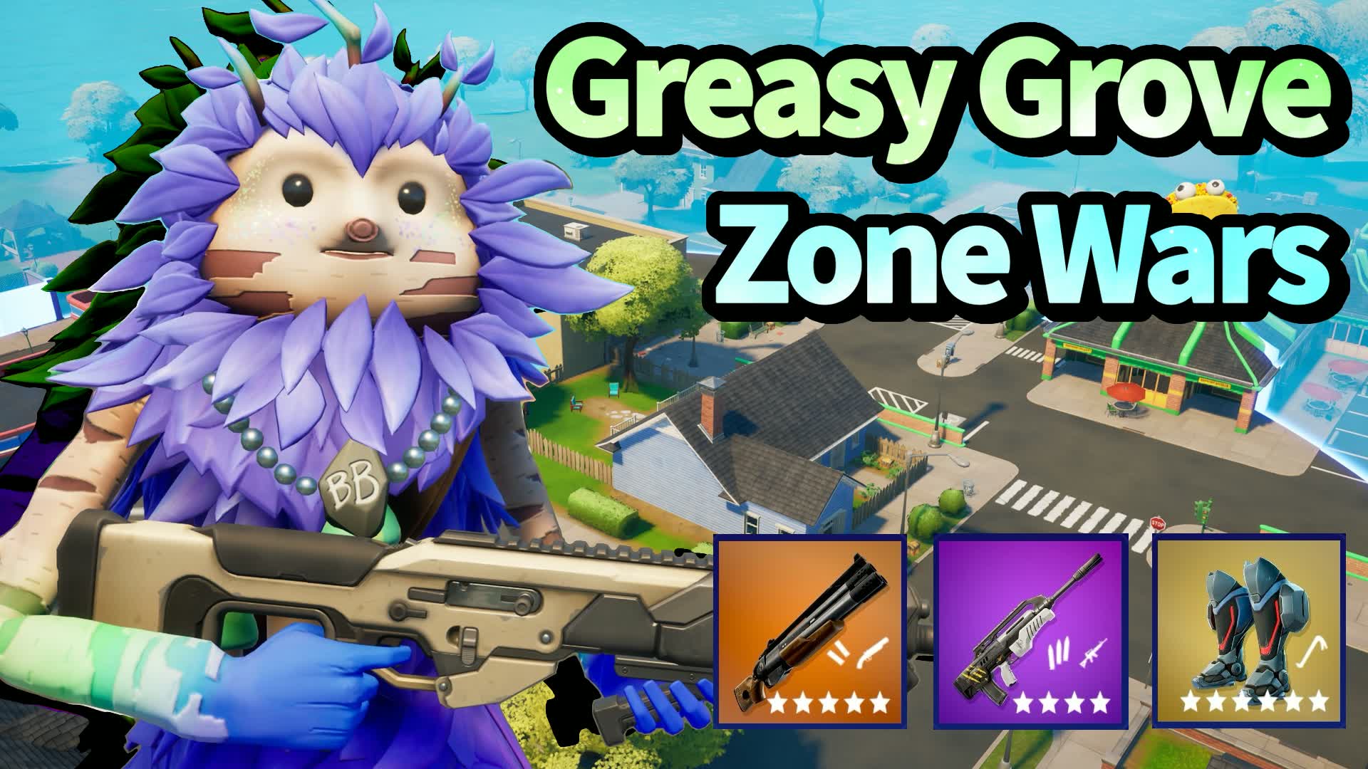 [ゾーンウォーズ] Greasy Grove Zone Wars — Fortnite Creative map