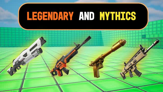 FREE FOR ALL LEGENDARYS AND MYTHICS — Fortnite Creative map cover art