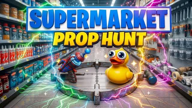 CRAZY SUPERMARKET PROP HUNT 🛒 — Fortnite Creative map cover art