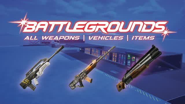 Battlegrounds-All Weapons/Vehicles — Fortnite Creative map cover art