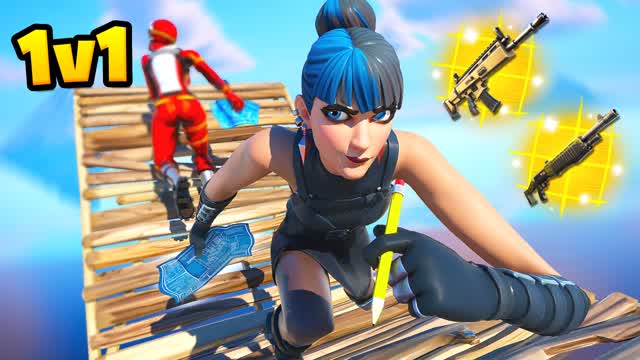 1v1 Build Fights PVP FFA (1v1v1 1v2 2v1) — Fortnite Creative map cover art