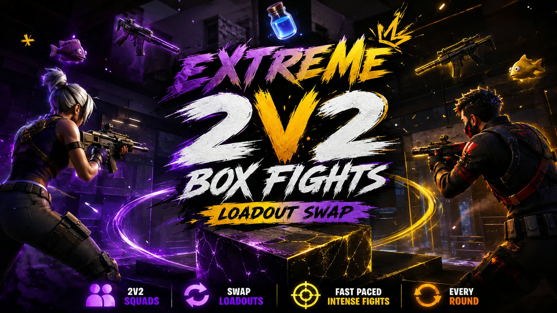 Extreme 2v2 Box Fights - Loadout Swap — Fortnite Creative map