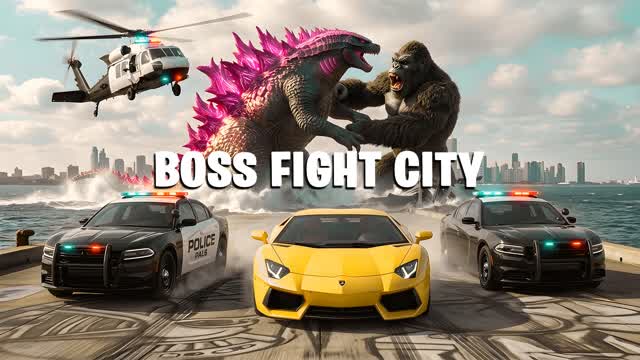 BOSS FIGHT CITY — Fortnite Creative map cover art