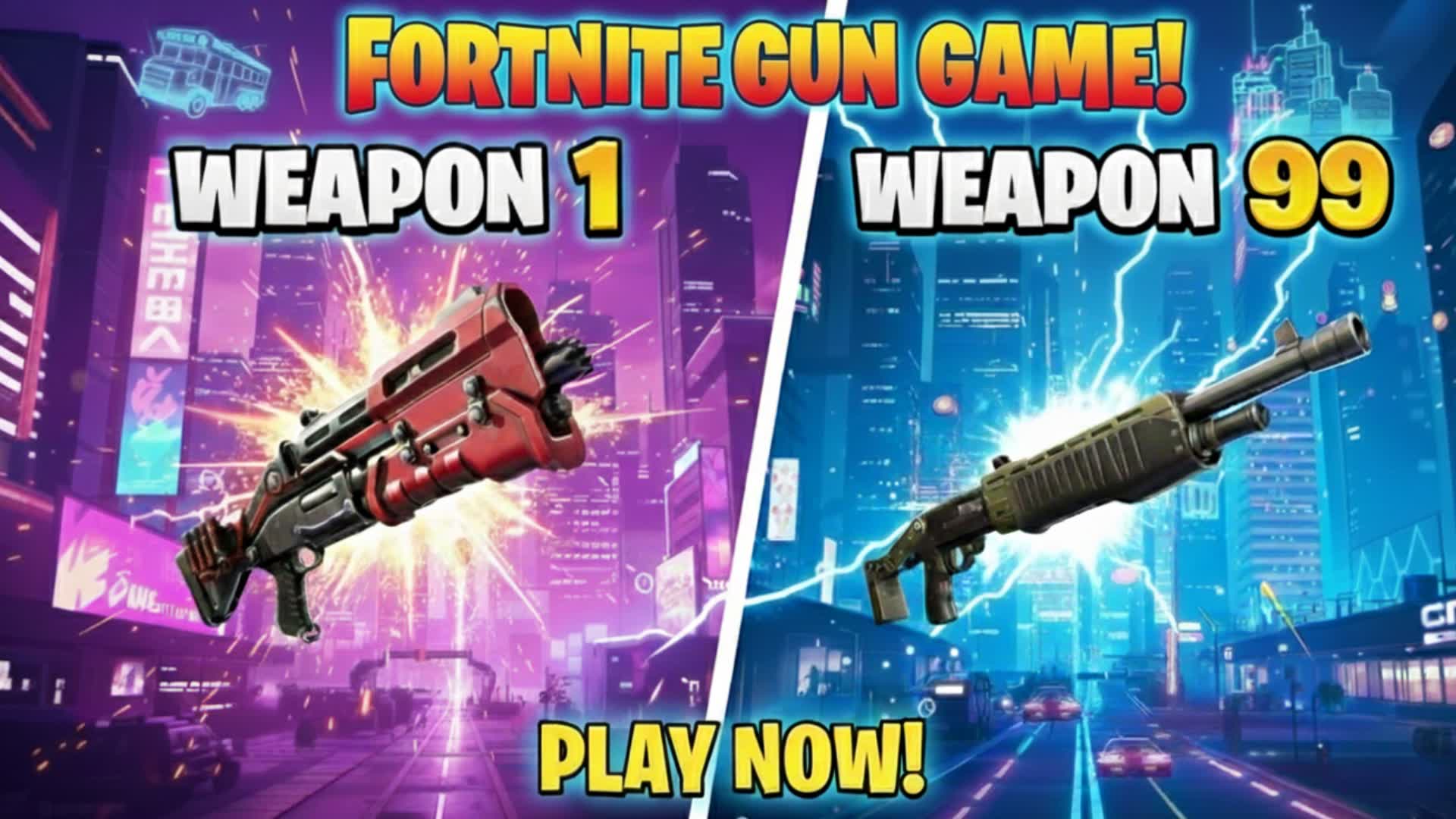 🔫CITY SPLIT GUN GAME🔫 — Fortnite Creative map