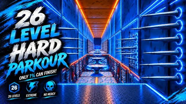 EASY TO HARDER 26 Level Parkour [7754] — Fortnite Creative map cover art