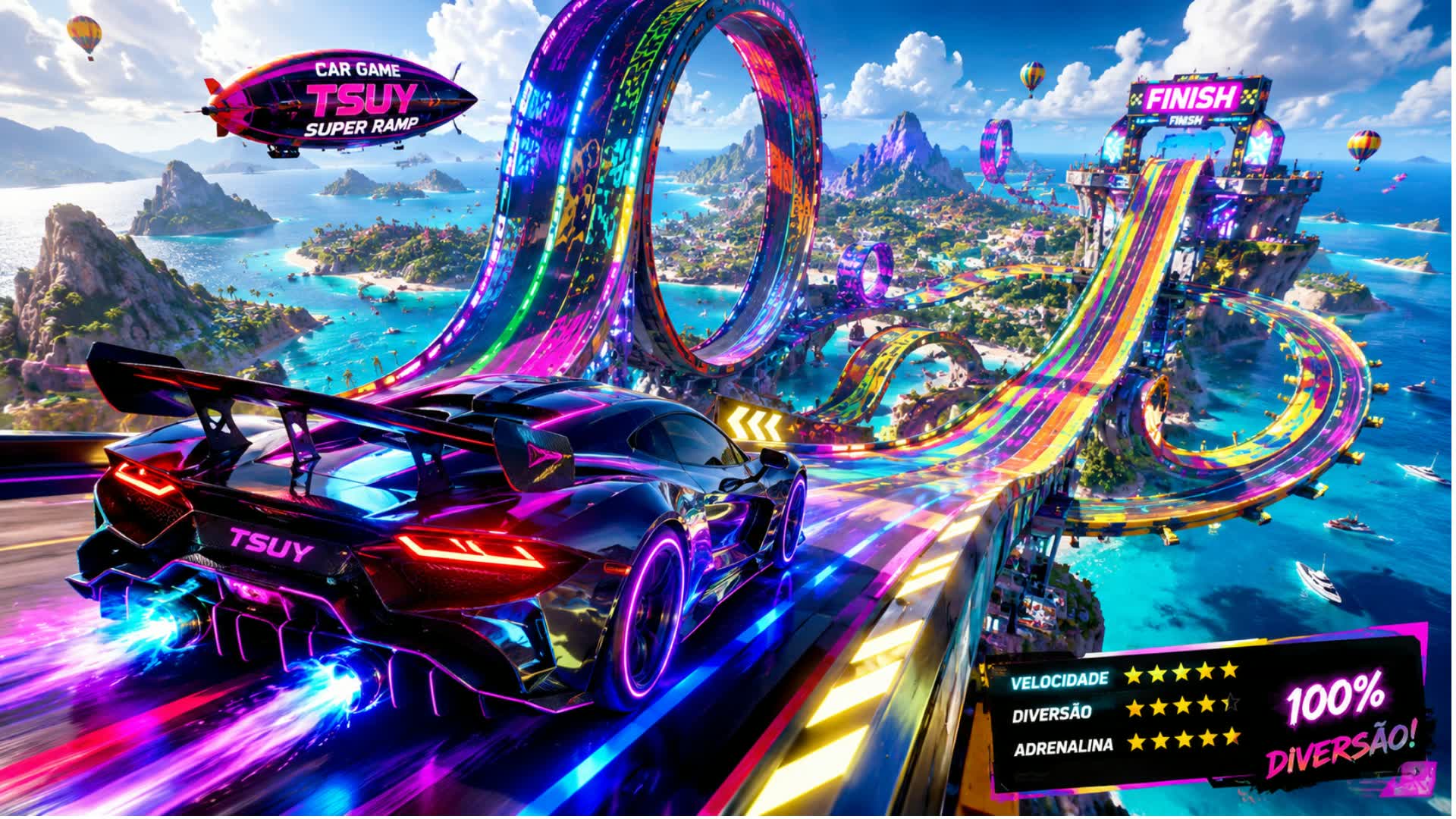 CAR GAME 🕹️ HYPER SUPER RAMP🔥 — Fortnite Creative map