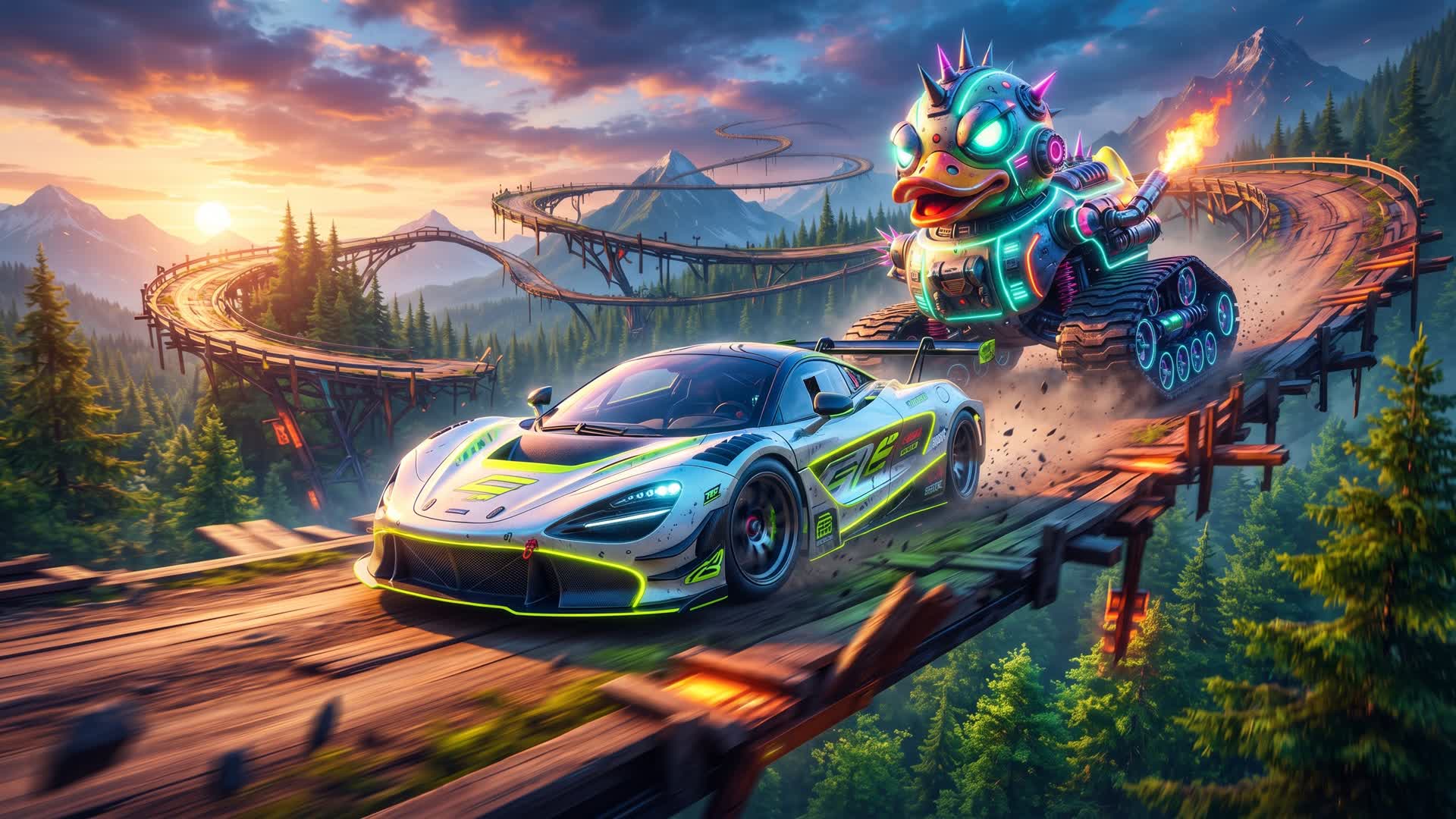 Turbo Duck Chase 🚗💨 — Fortnite Creative map