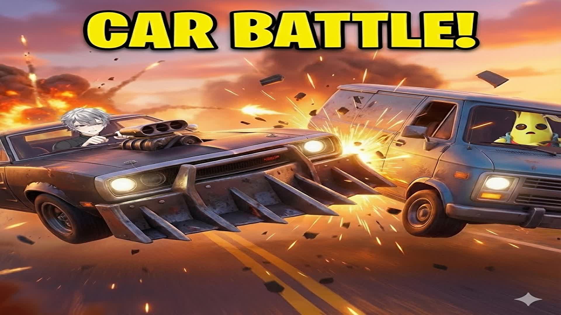 CAR BATTLE [For 40 people] — Fortnite Creative map