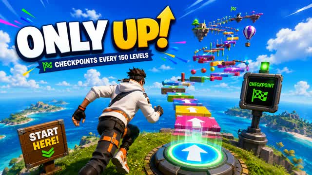 Only Up 150 Level Easy 🟢 — Fortnite Creative map