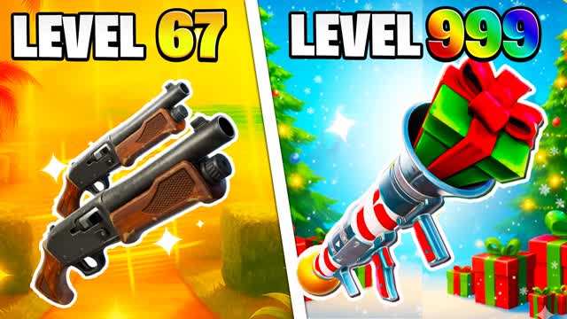 🎯 SNOWY GUN GAME ⭐ ONE SHOT — Fortnite Creative map cover art