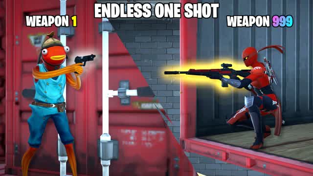One Shot Gungame: The Container Pit — Fortnite Creative map cover art