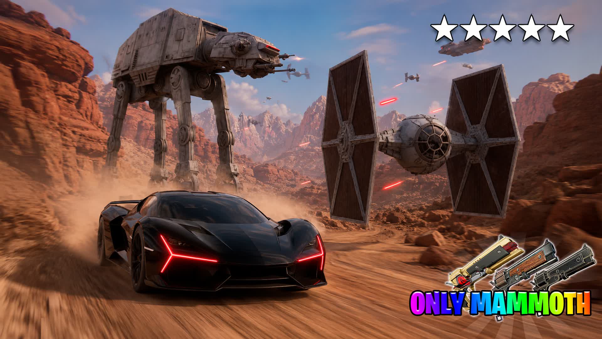 ⭐ GALAXY DRIVE 🚗 STAR WARS - MUSIC FFA — Fortnite Creative map