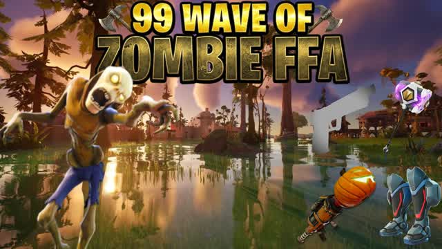 99 Waves of Zombies FFA — Fortnite Creative map cover art