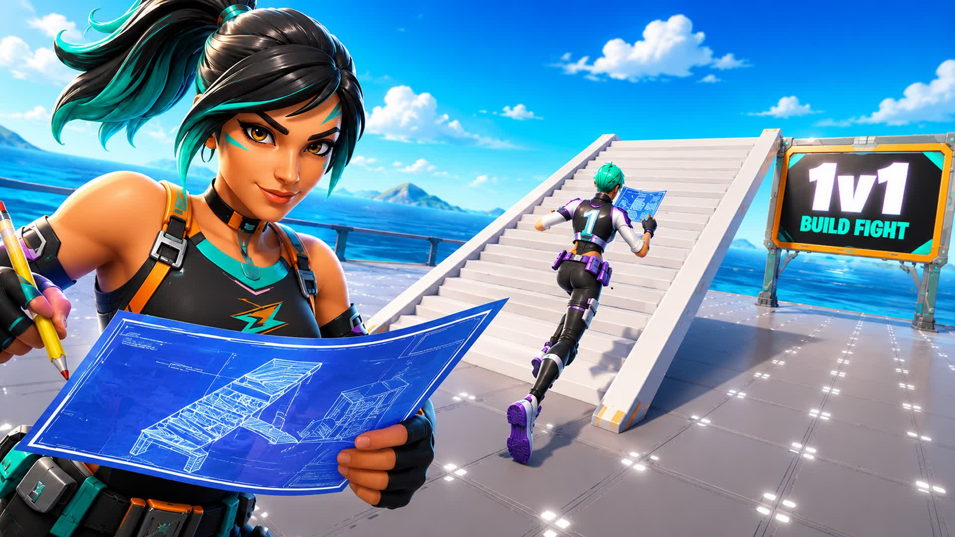 Rapid 1v1 Build Fights — Fortnite Creative map