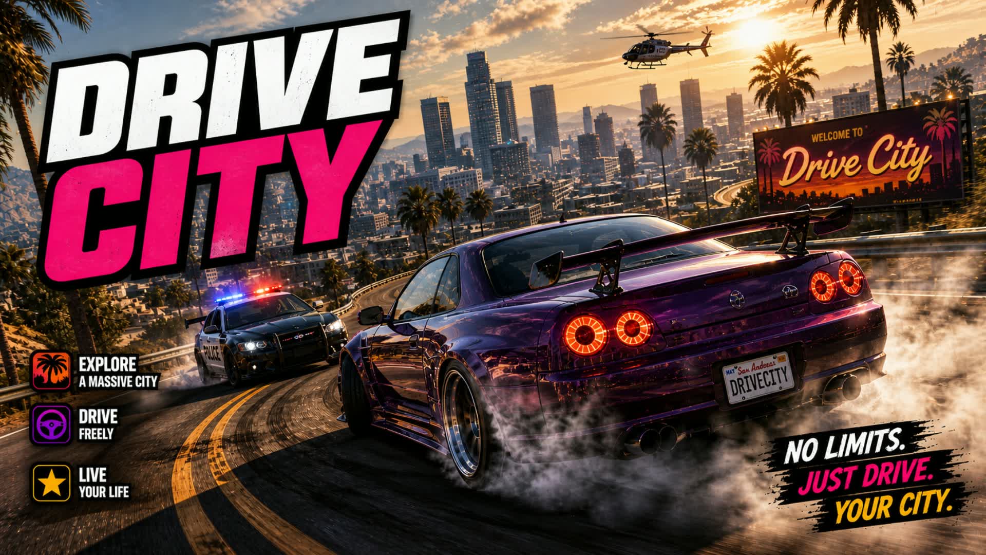 DRIVE CITY 🚗 OPEN WORLD DRIFT — Fortnite Creative map