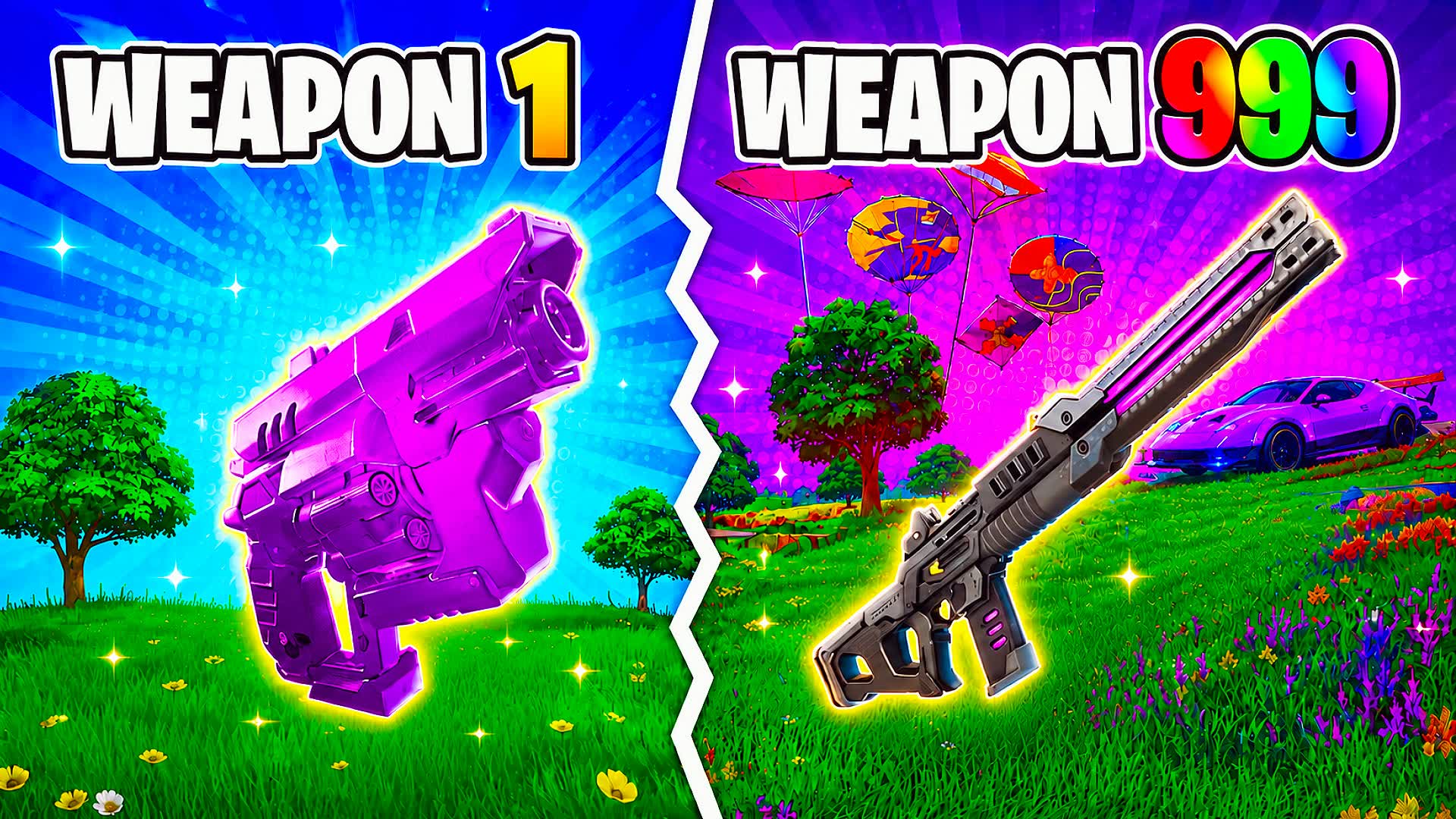 💀ONE SHOT EVENT 1V1V1 GUN GAME💀 — Fortnite Creative map