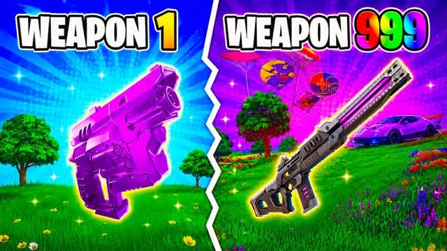 💀ONE SHOT EVENT 1V1V1 GUN GAME💀 — Fortnite Creative map
