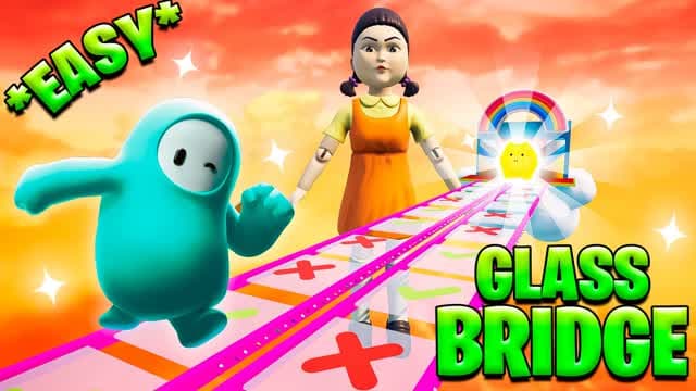 GLASS BRIDGE - SQUID GUYS OBBY 🌟 — Fortnite Creative map cover art