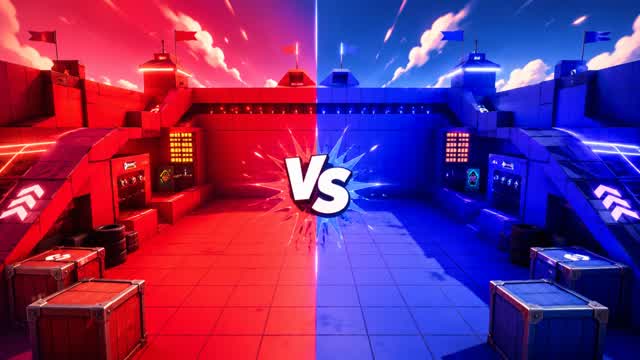 Blue vs. Red combat — Fortnite Creative map