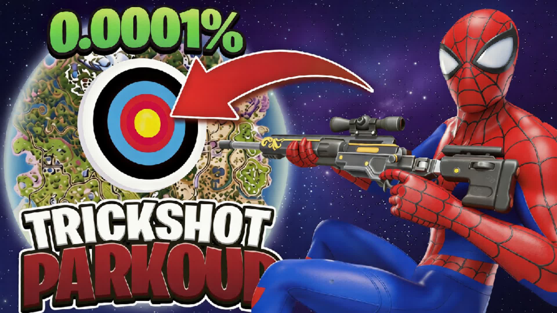 SUPER MEGA TRICKSHOT PARKOUR🎯120 LEVELS — Fortnite Creative map