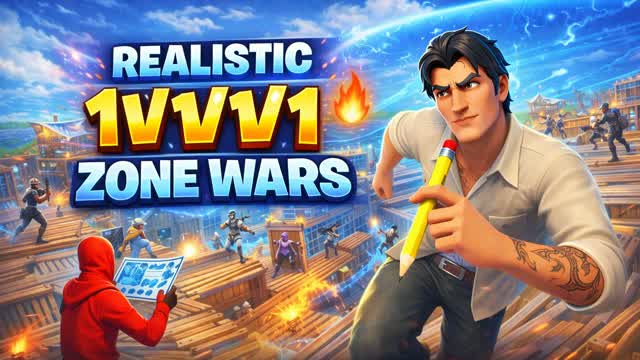 REALISTIC 1V1V1V1 ZONE WARS — Fortnite Creative map cover art