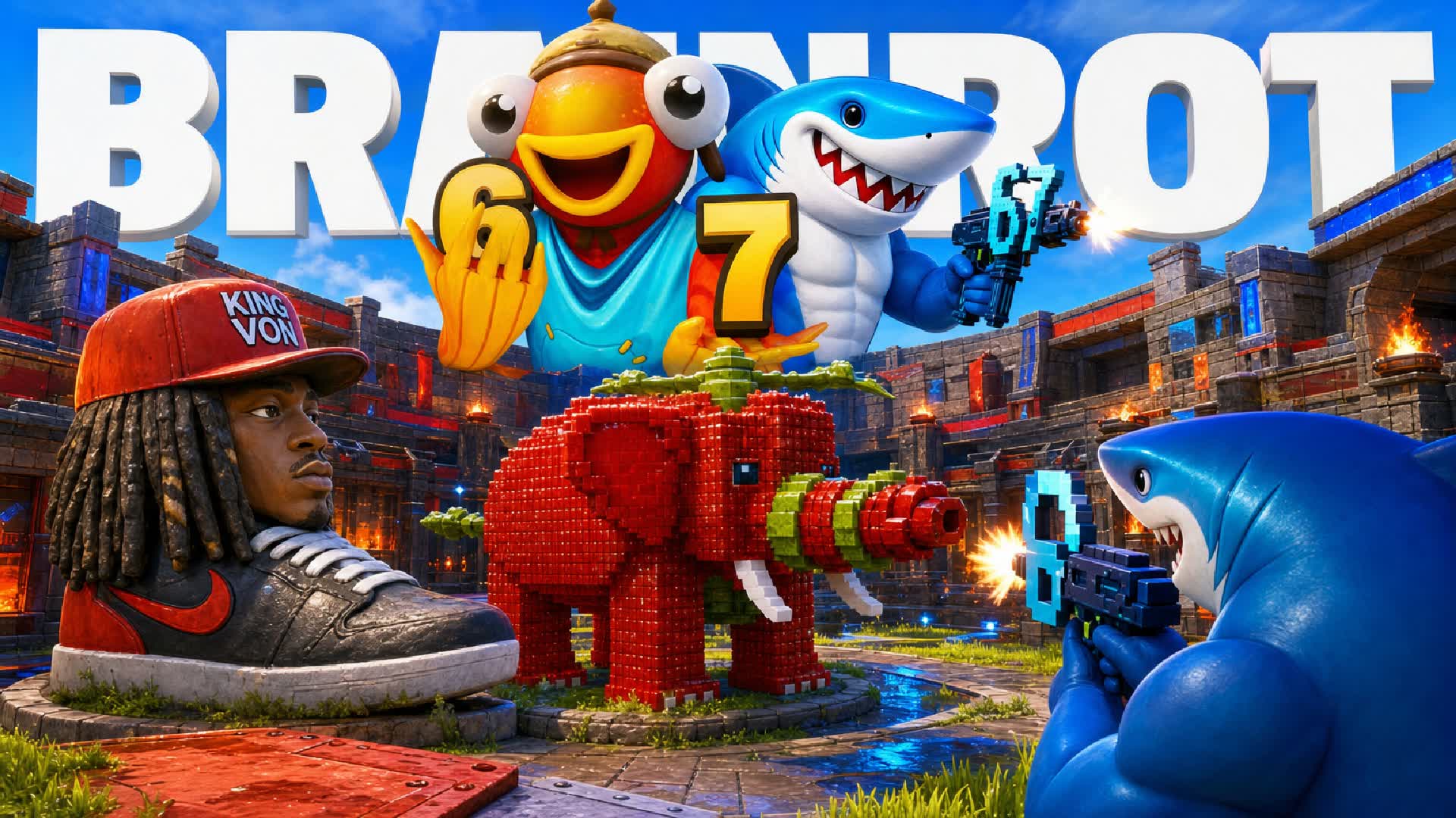 [NEW GUNS] BRAINROT FREE FOR ALL — Fortnite Creative map
