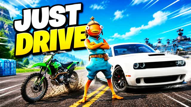 Just Drive! FFA فقط قد 🚘OPEN WORLD RP🚘 — Fortnite Creative map cover art