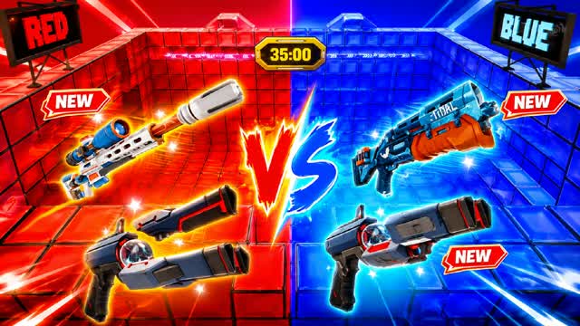 CRAZY RED VS BLUE 1V1 🔴.🔵 — Fortnite Creative map cover art