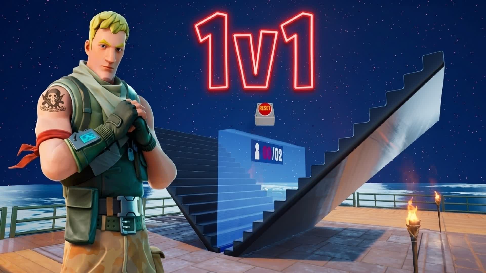 1v1 V-Stairs — Fortnite Creative map