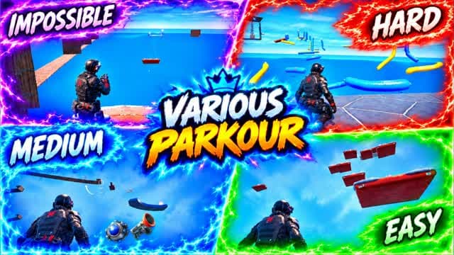 Various parkour — Fortnite Creative map cover art