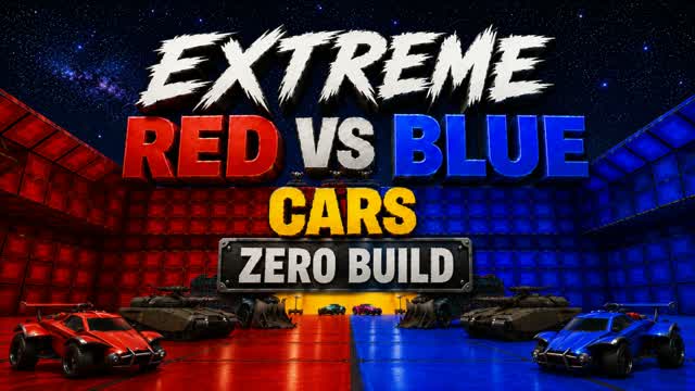 🔴EXTREME RED VS BLUE CARS ZERO BUILD🔵 — Fortnite Creative map