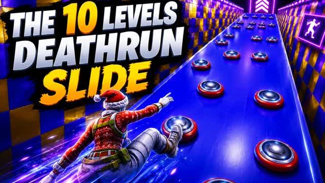 The 10 Levels Deathrun Slide — Fortnite Creative map
