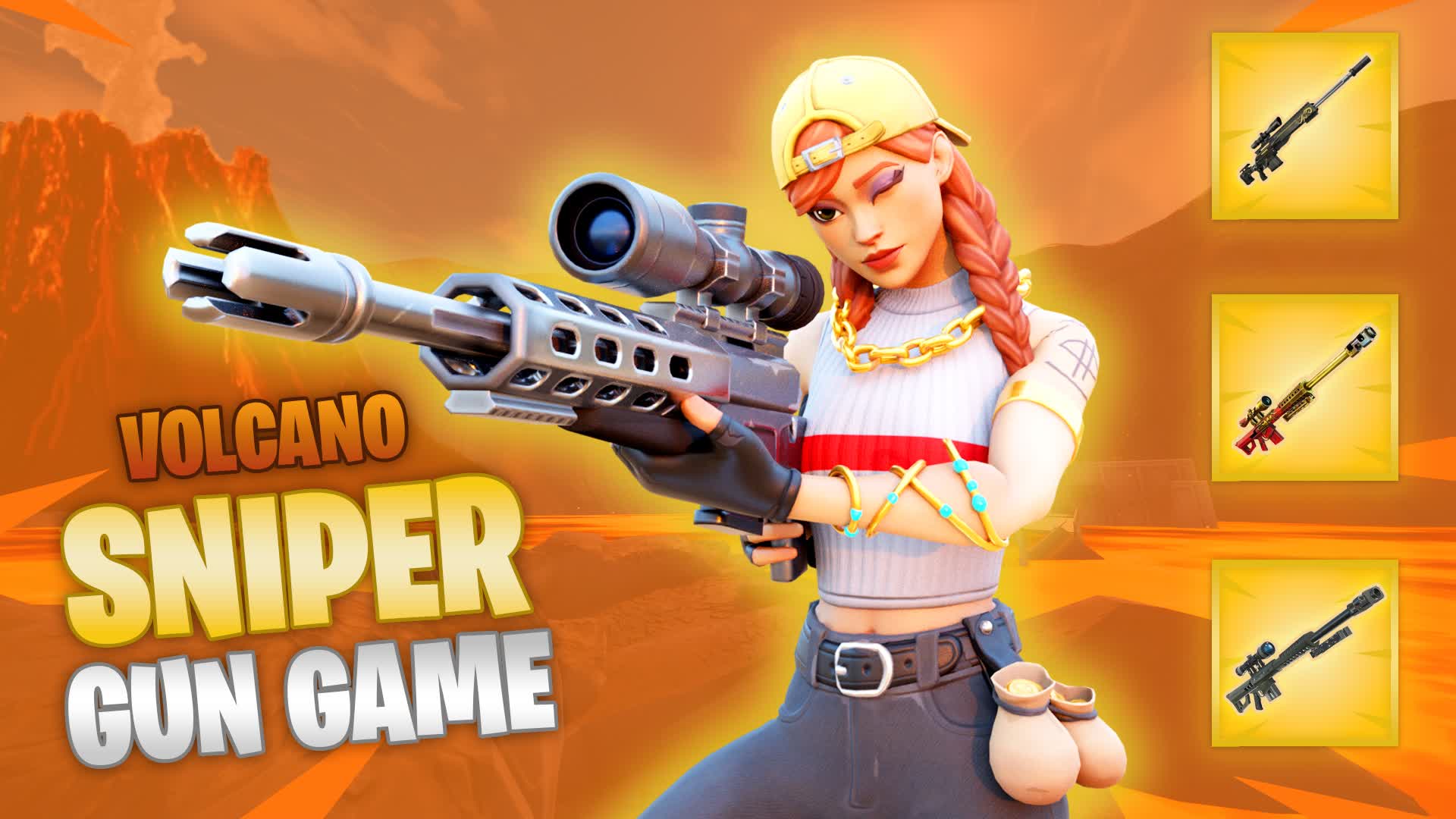 VOLCANO SNIPER GUN GAME — Fortnite Creative map