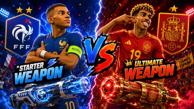 SPAIN VS FRANCE GUN GAME WORLD CUP — Fortnite Creative map cover art