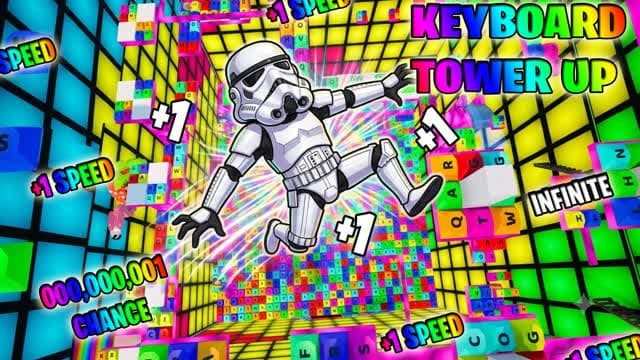 KEYBOARD TOWER SPEED BRAINROTS 🎵 ASMR — Fortnite Creative map cover art